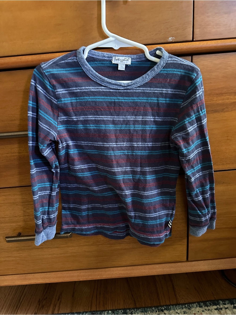 Splendid Kids Blue & Burgundy Striped Long-Sleeve Tee, 4T